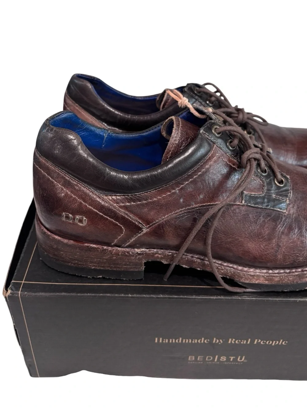 BedStu Fierce Teak Black Rustic TML distressed Leather Dress Shoes Mens Size 12